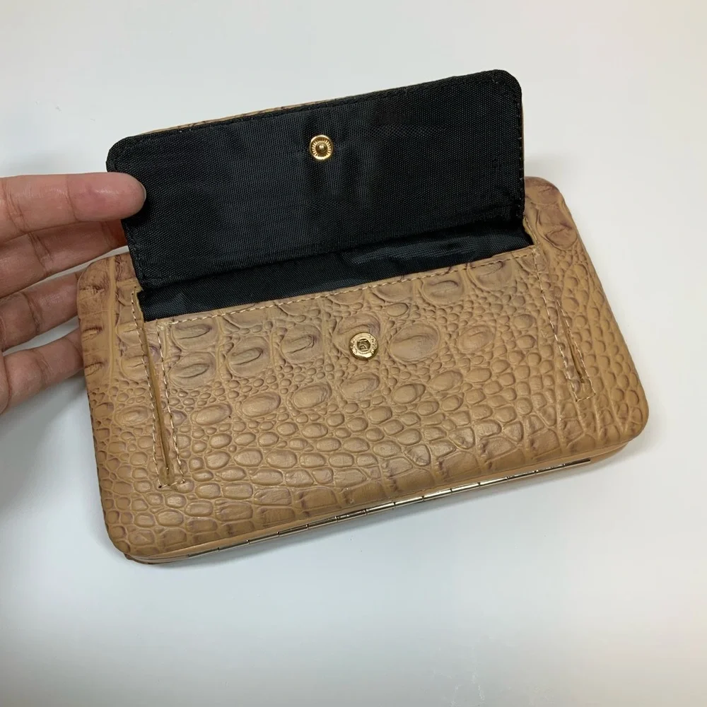 Brown Embossed Wallet with Cross Design